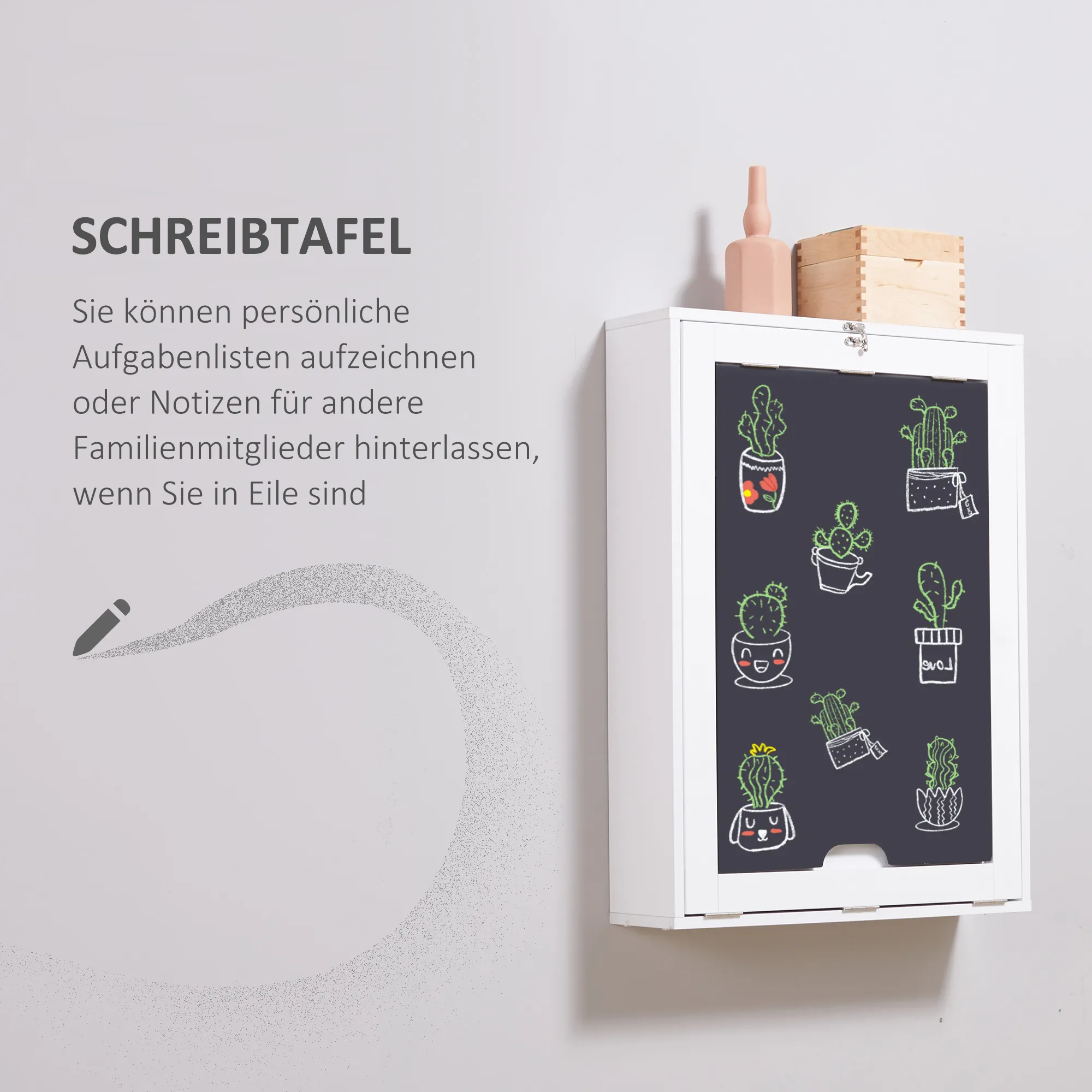 Platzsparendes Wandregal mit Klapptisch 60L x 94,5B x 147H cm Schwarz+Weiß