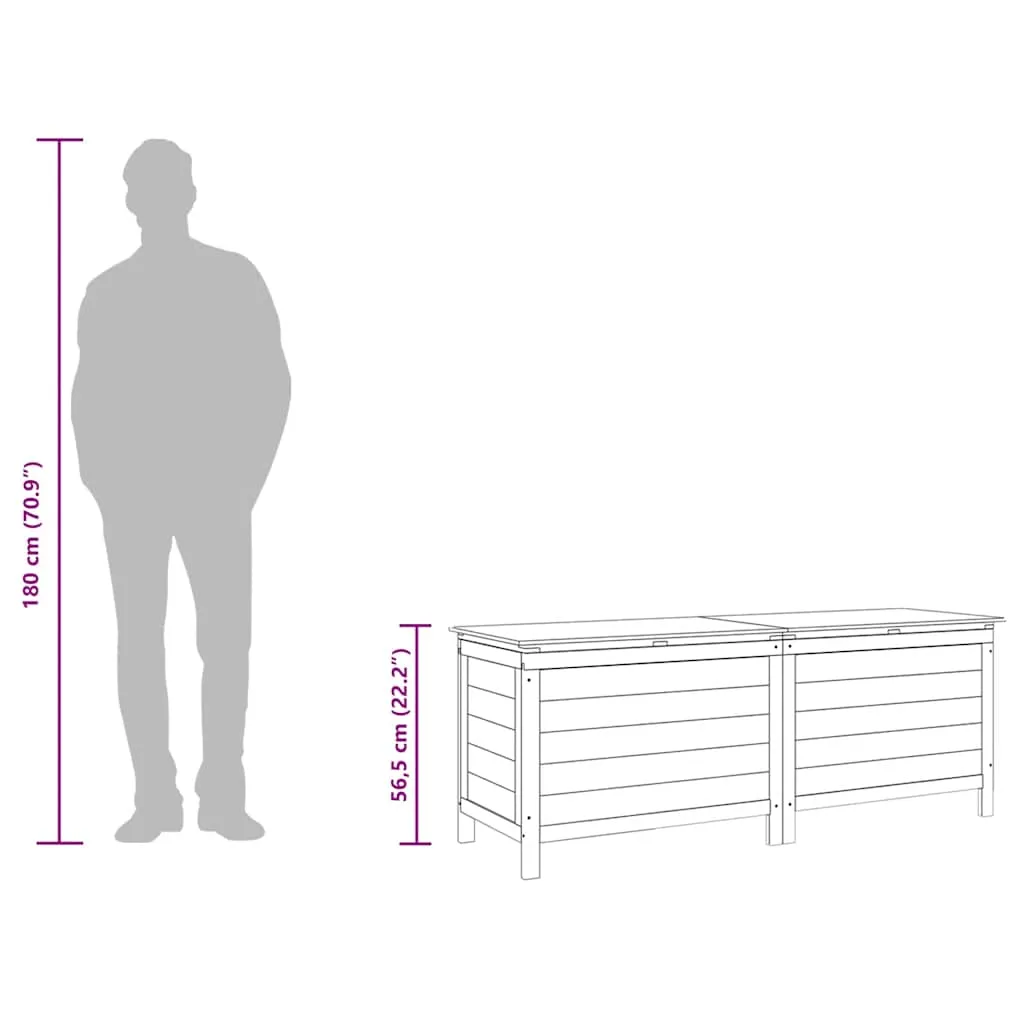 Gartenbox aus massivem Tannenholz 150 x 50 x 56,5 cm, Weiß