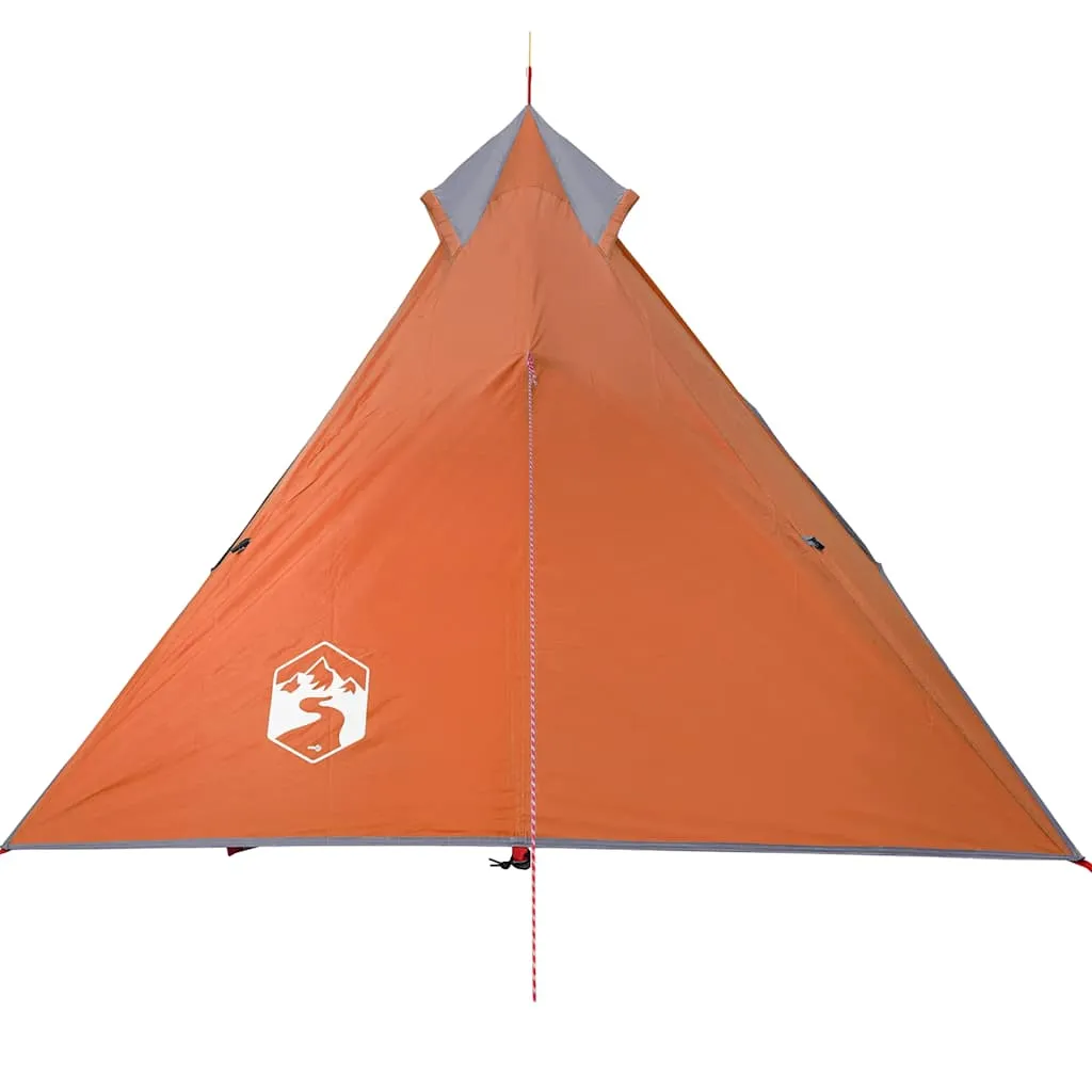 Campingzelt Tipi 235x96x119 cm Orange wasserdicht mit Überzelt