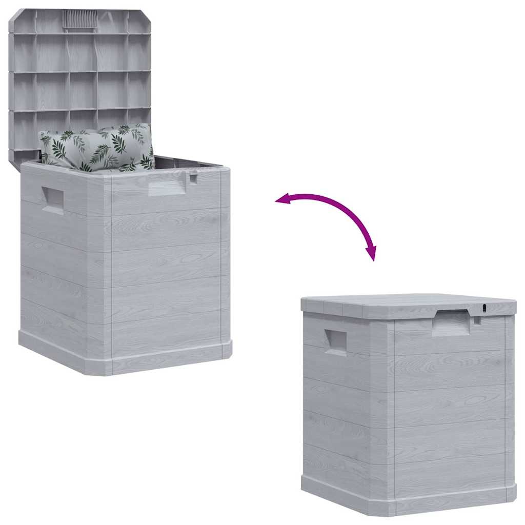 Gartenbox Kunststoff in Holz-Optik Hellgrau 42,5x44x50 cm