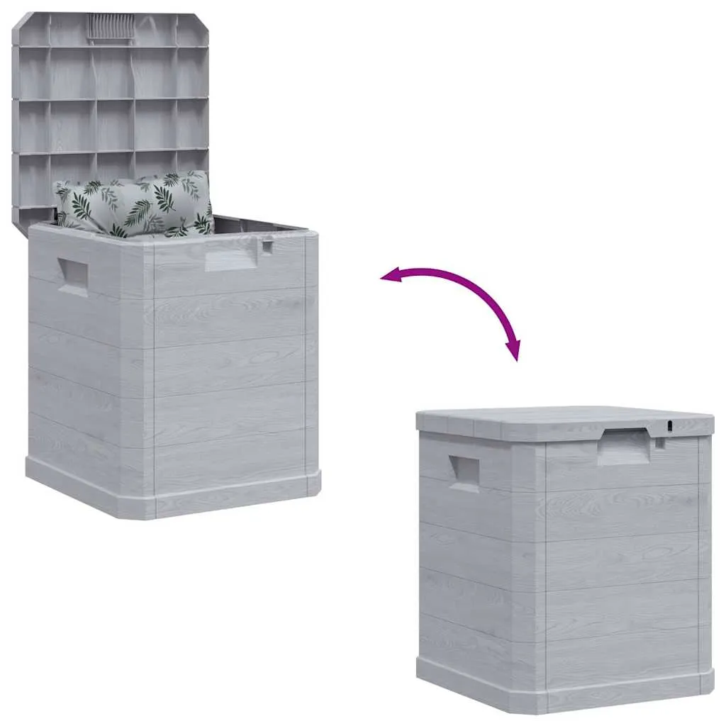 Gartenbox Kunststoff in Holz-Optik Hellgrau 42,5x44x50 cm