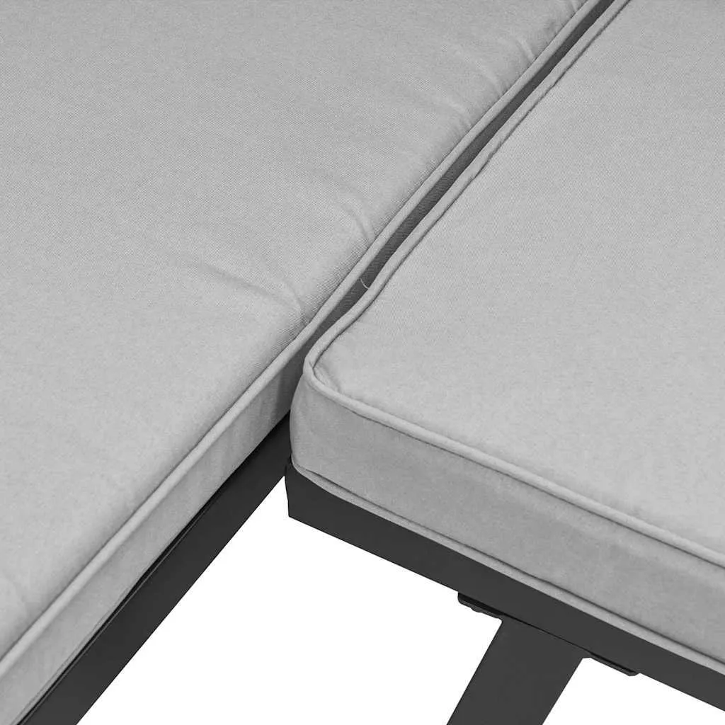 Gartenbank Schwarz 118 x 63 x 78 cm mit Kissen