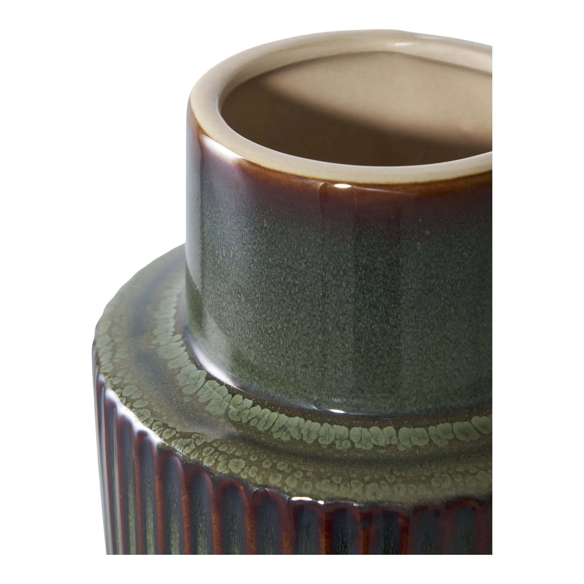 tinkaro Vase Keramik ø16x30 cm Grün-Braun