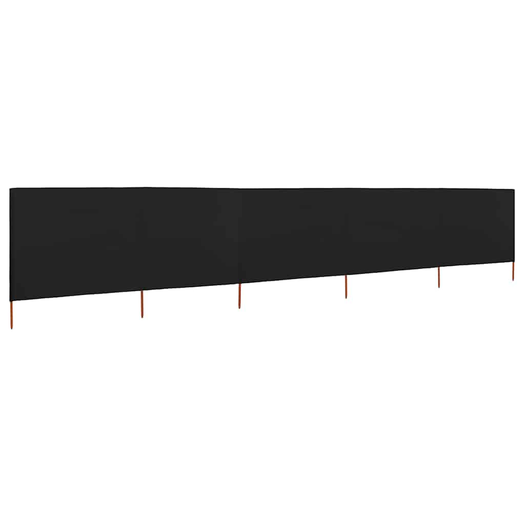 Faltbarer Windschutz 600 x 120 cm in Schwarz