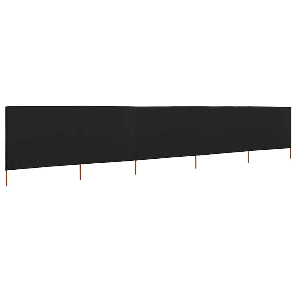 Faltbarer Windschutz 600 x 120 cm in Schwarz