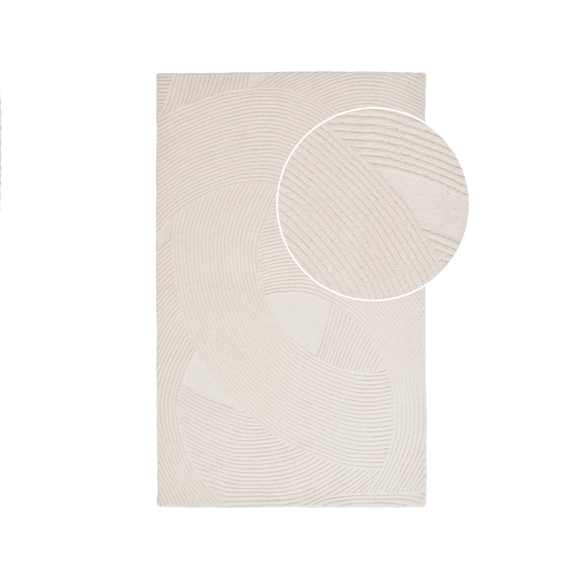 tinkaro Teppich Pune handgetuftet 160x230 cm Elfenbein