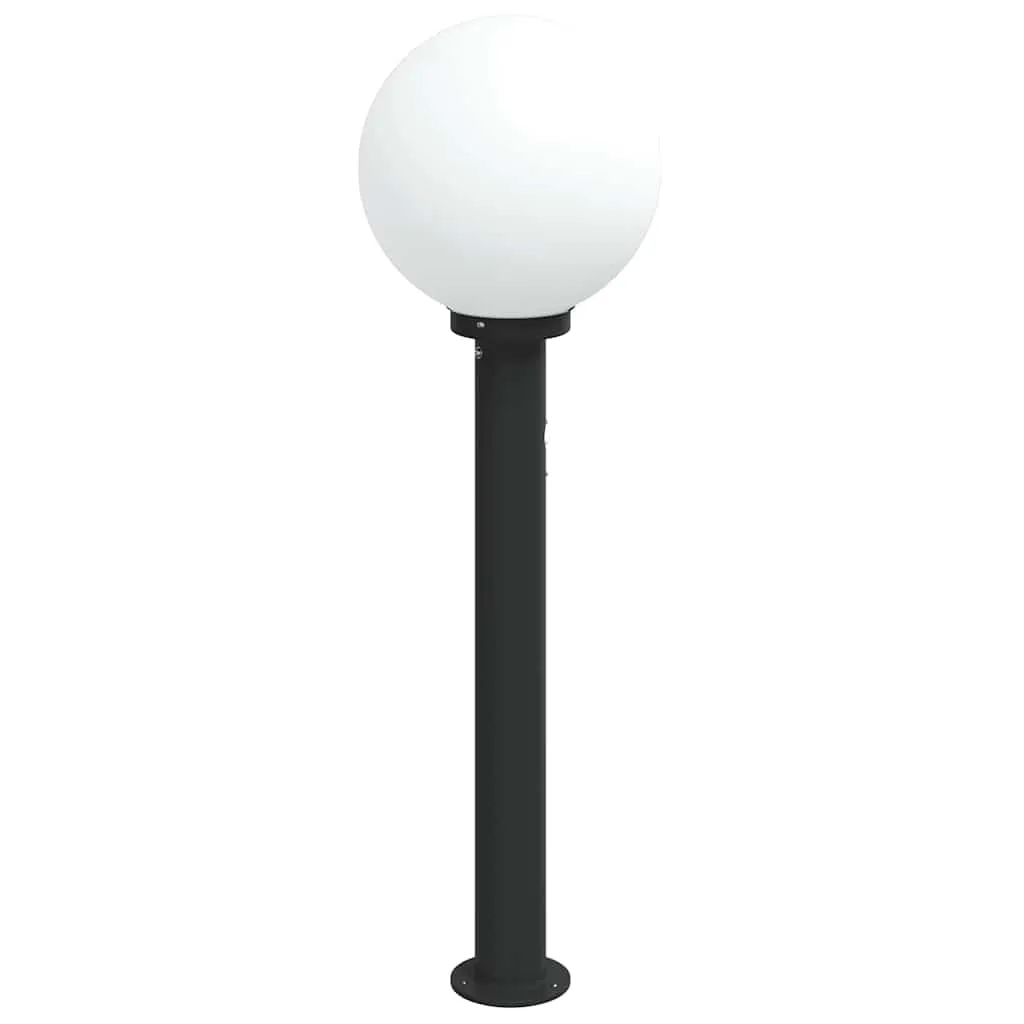 Schwarze Edelstahl Pollerleuchte 25x80 cm mit PIR-Bewegungssensor