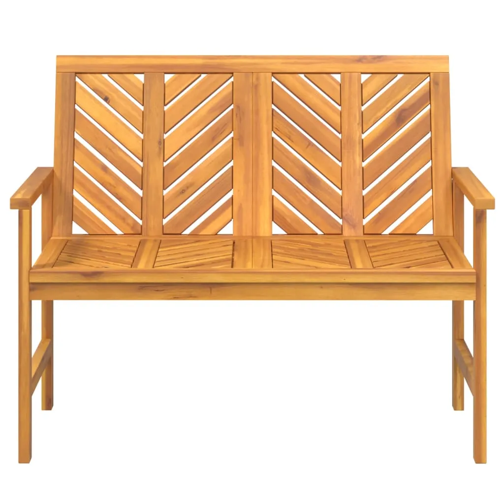Gartenbank aus Echtholz 109x62,5x89 cm in Naturfarbe mit Fischgräten-Design