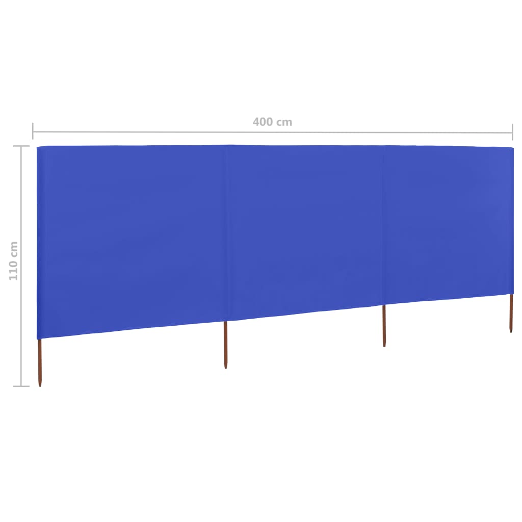 Faltbarer Windschutz 400 x 80 cm in Azurblau