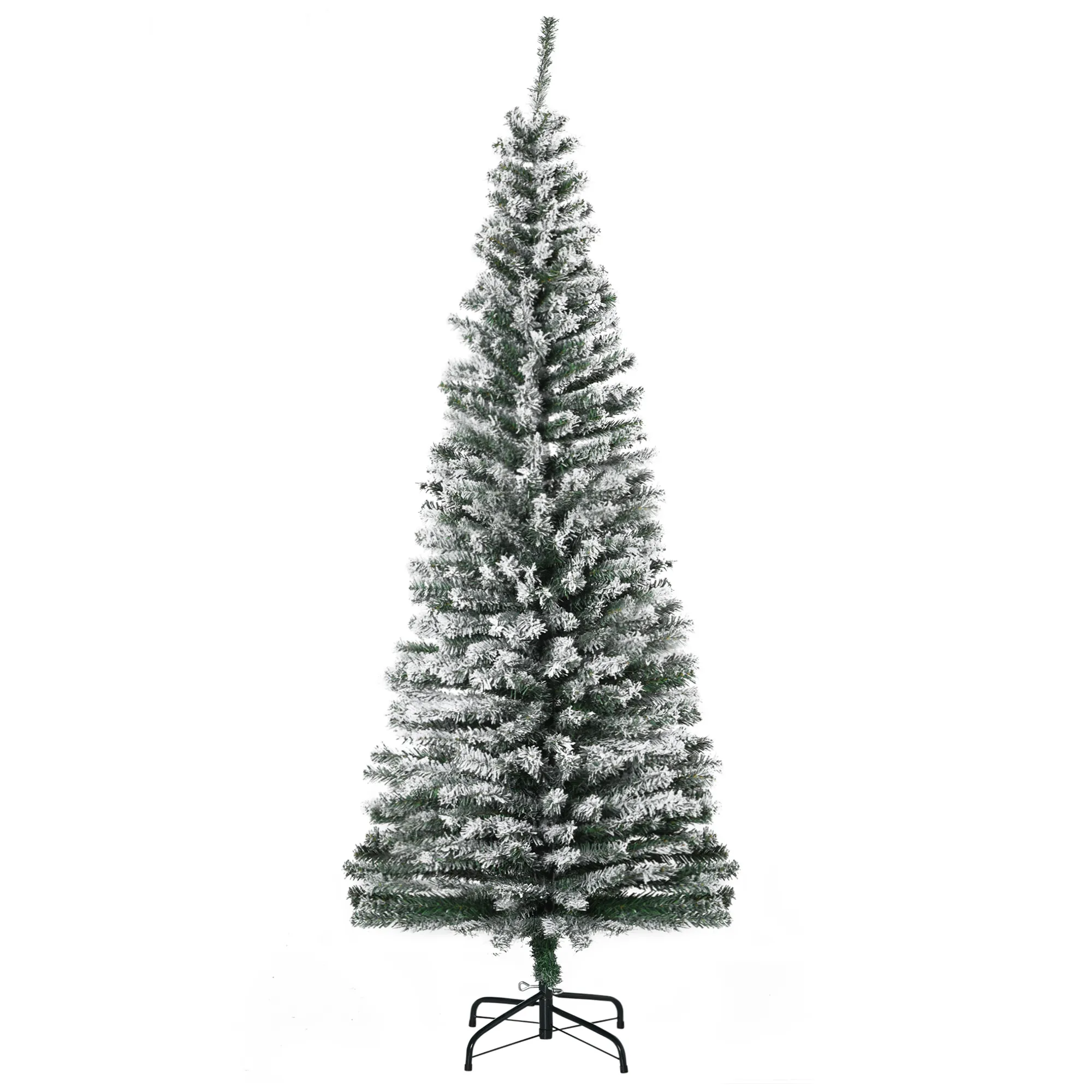 Künstlicher Weihnachtsbaum Bleistift Kiefer mit Schnee 180 cm Grün