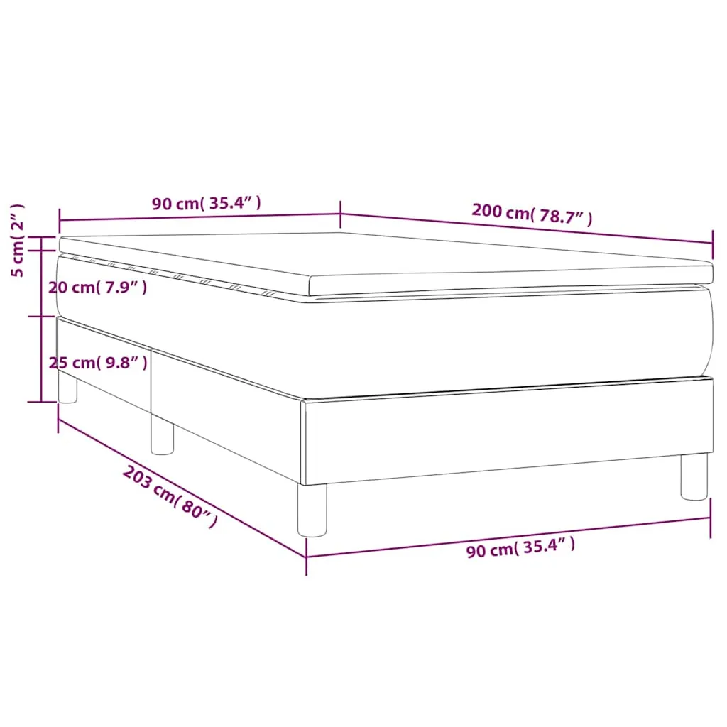 Boxspringbett Taschenfederkernmatratze 90x200 cm Taupe