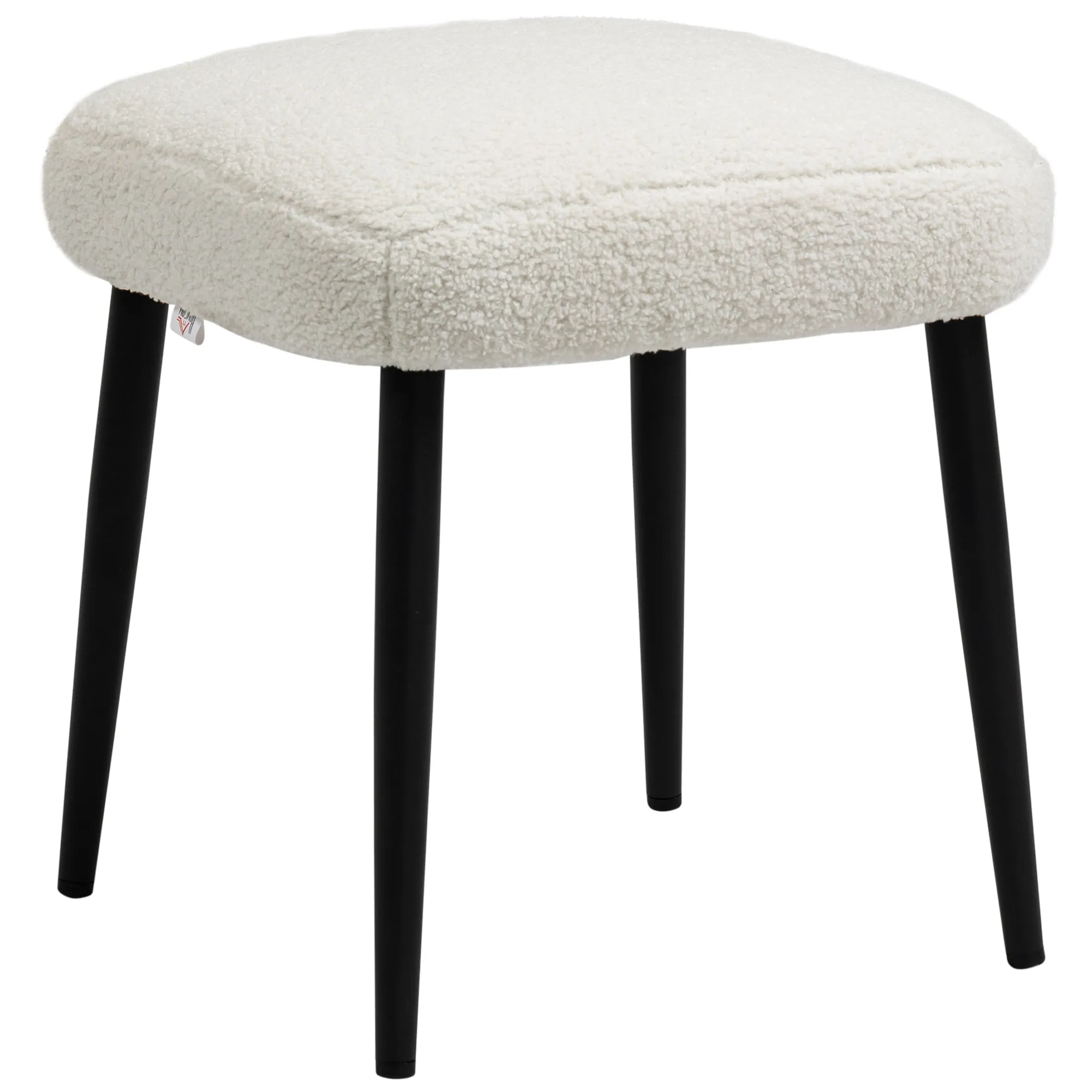 Hocker, Sitzhocker, Kaschmir-Optik, Fußhocker, Creme-Weiß