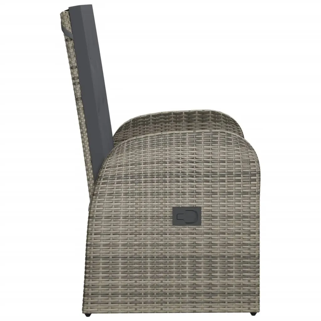 Rattan-Gartensessel 57x69x106 cm Grau mit Sitzkissen Dunkelgrau
