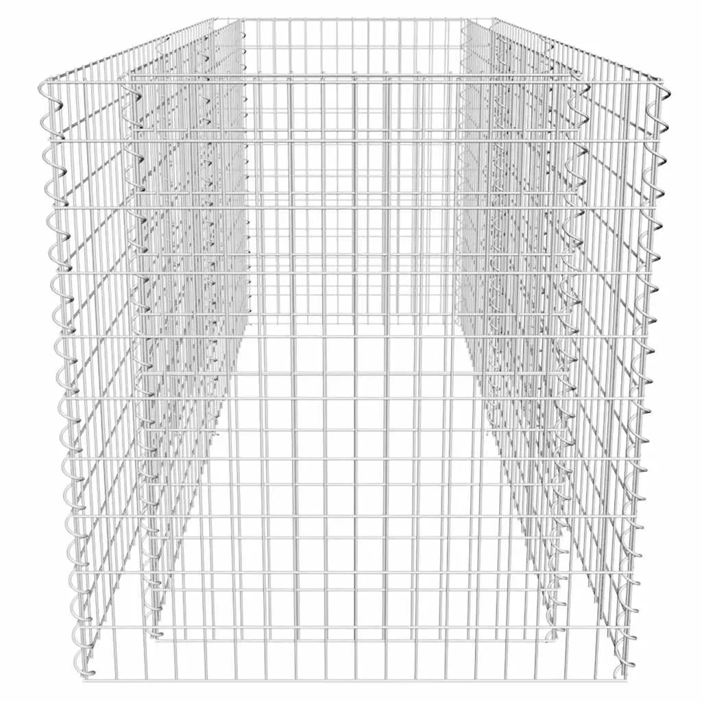 Gabionen-Hochbeet 180 x 90 x 100 cm in Silber