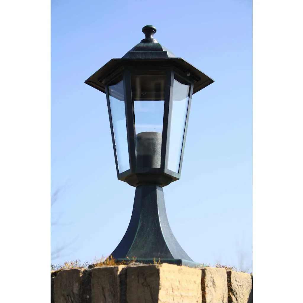 2er Set Gartenleuchten 41 cm Dunkelgrün und Schwarz Aluminium Glas
