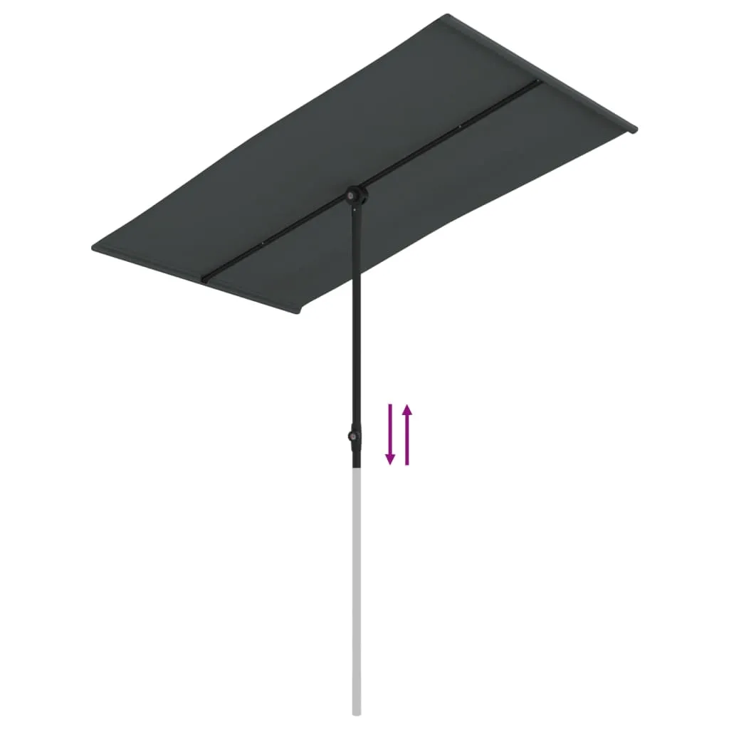 Sonnenschirm Anthrazit 180x110x208 cm mit UV-beständigem Polyester