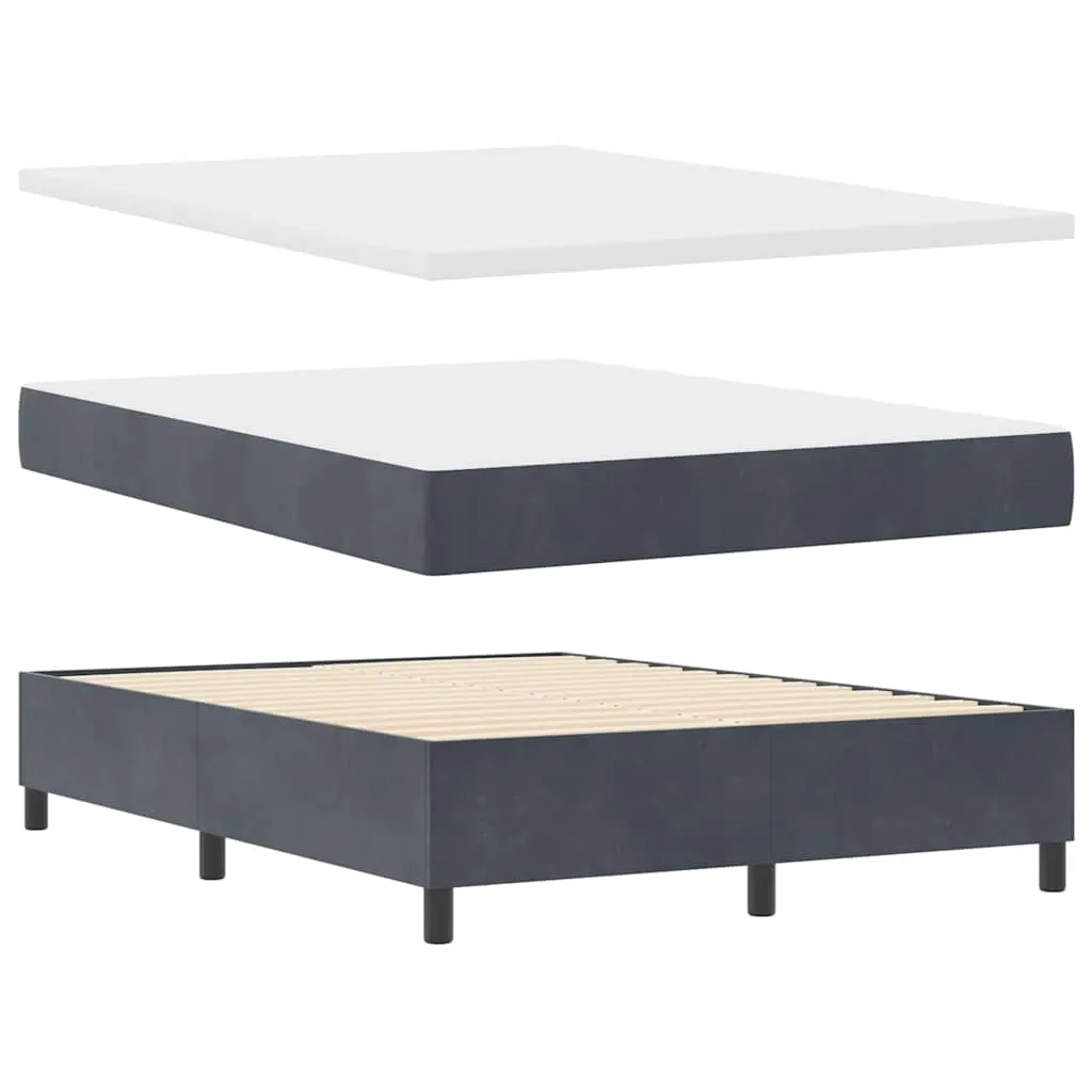 Boxspringbett mit LED-Beleuchtung, Samt, 140x200 cm, Dunkelgrau