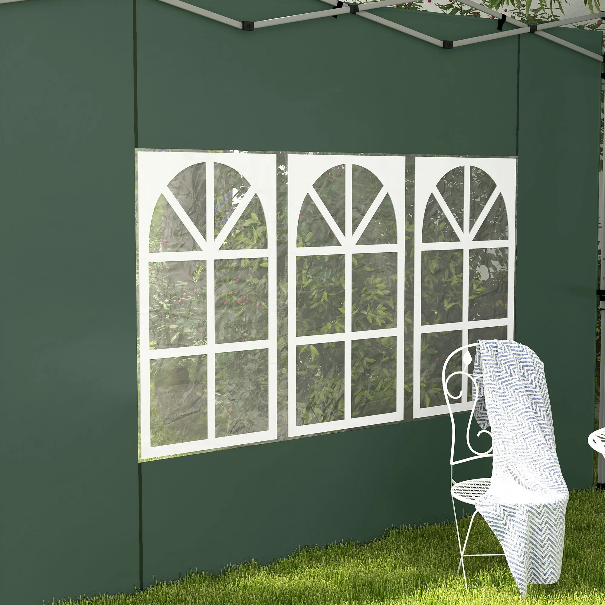 Pavillon Seitenwände 295x195 cm Grün für 3x3 m und 3x4 m