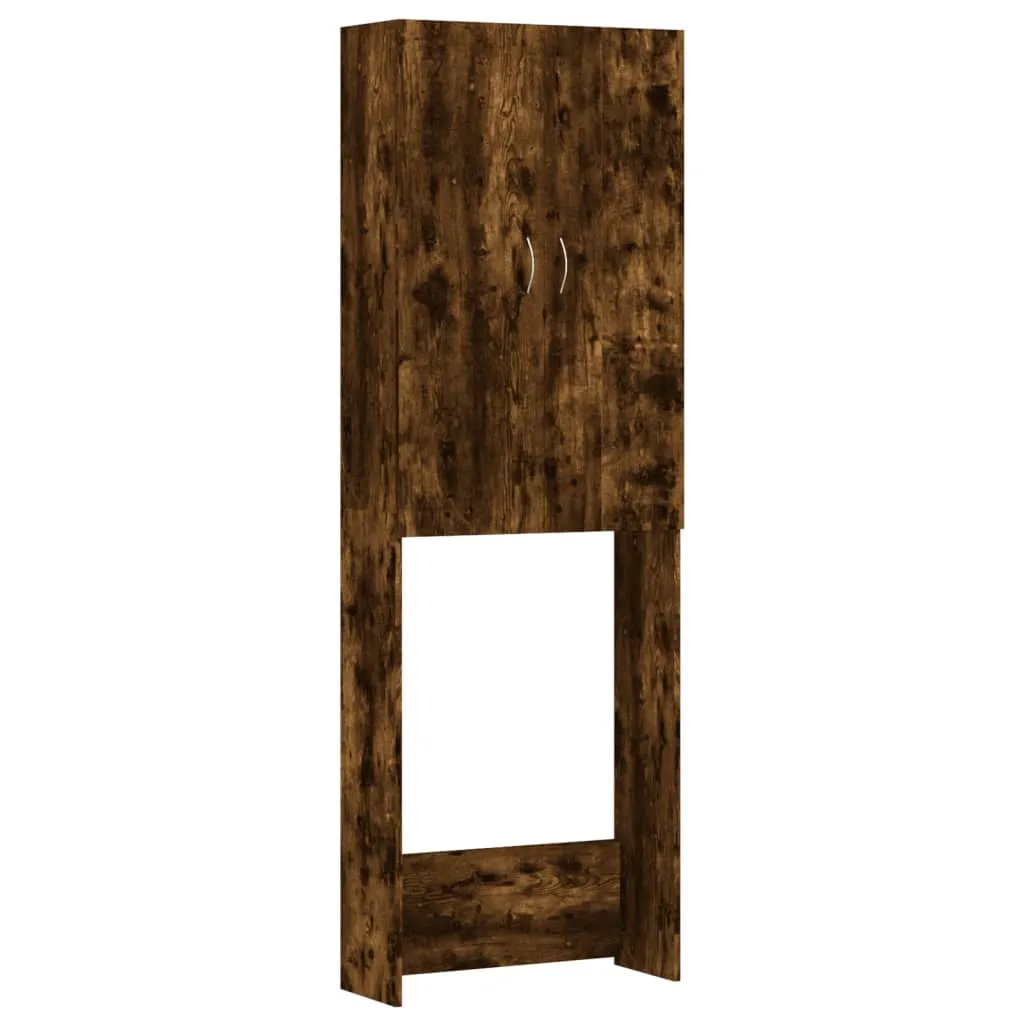 Waschmaschinenschrank 64x25,5x190 cm in Räuchereiche, Massivholz