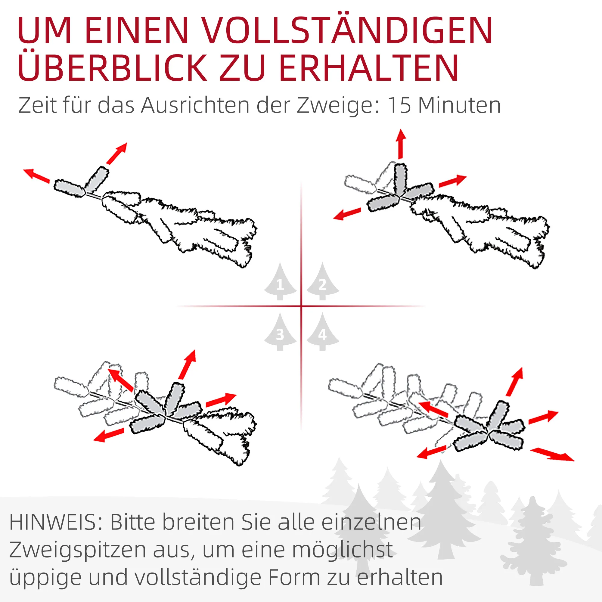 Weihnachtsbaum 180 cm, LED-Lichterkette, Kunstkette, flammhemmend, Metallbasis, Grün