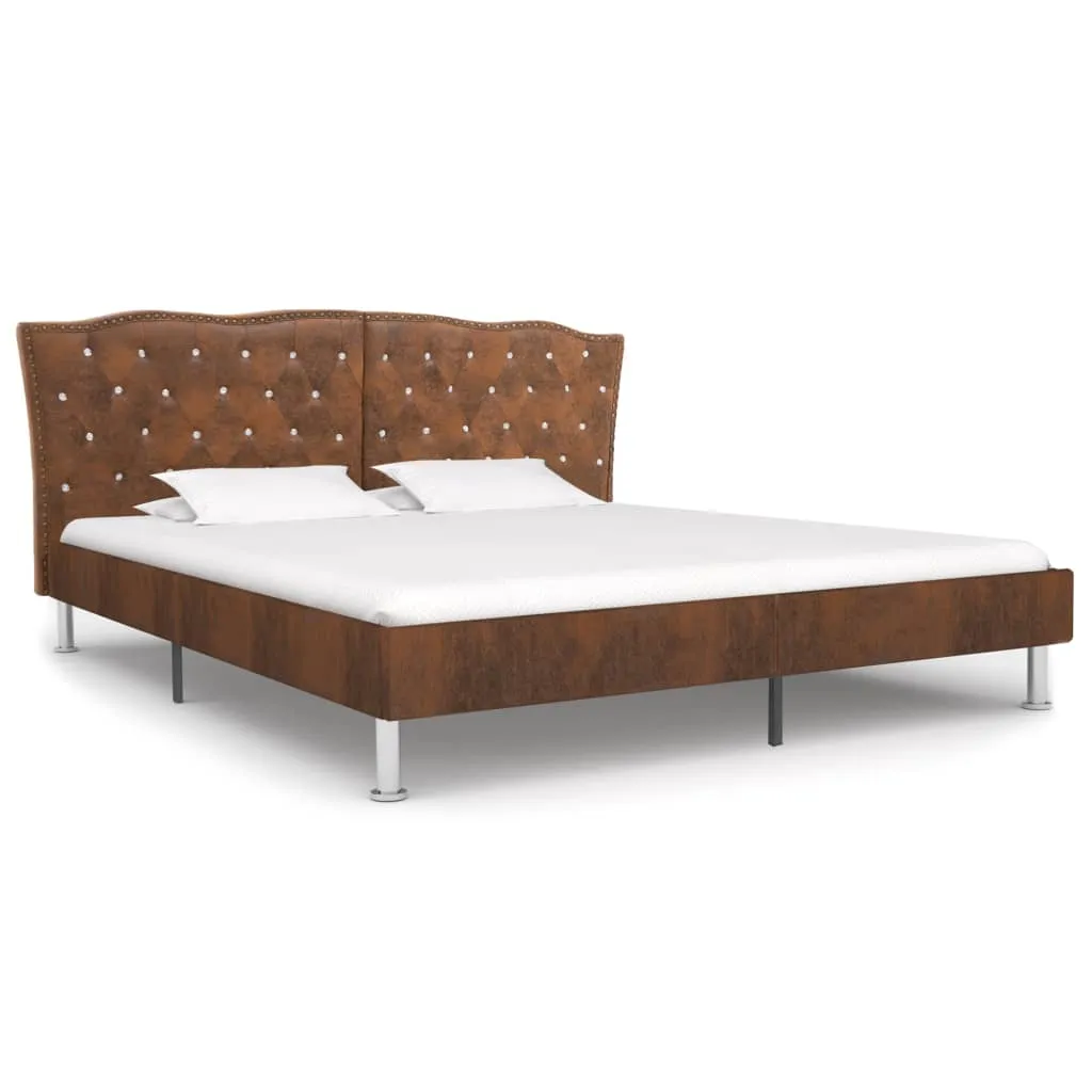 Bettgestell Braun Wildleder-Optik 180x200 cm