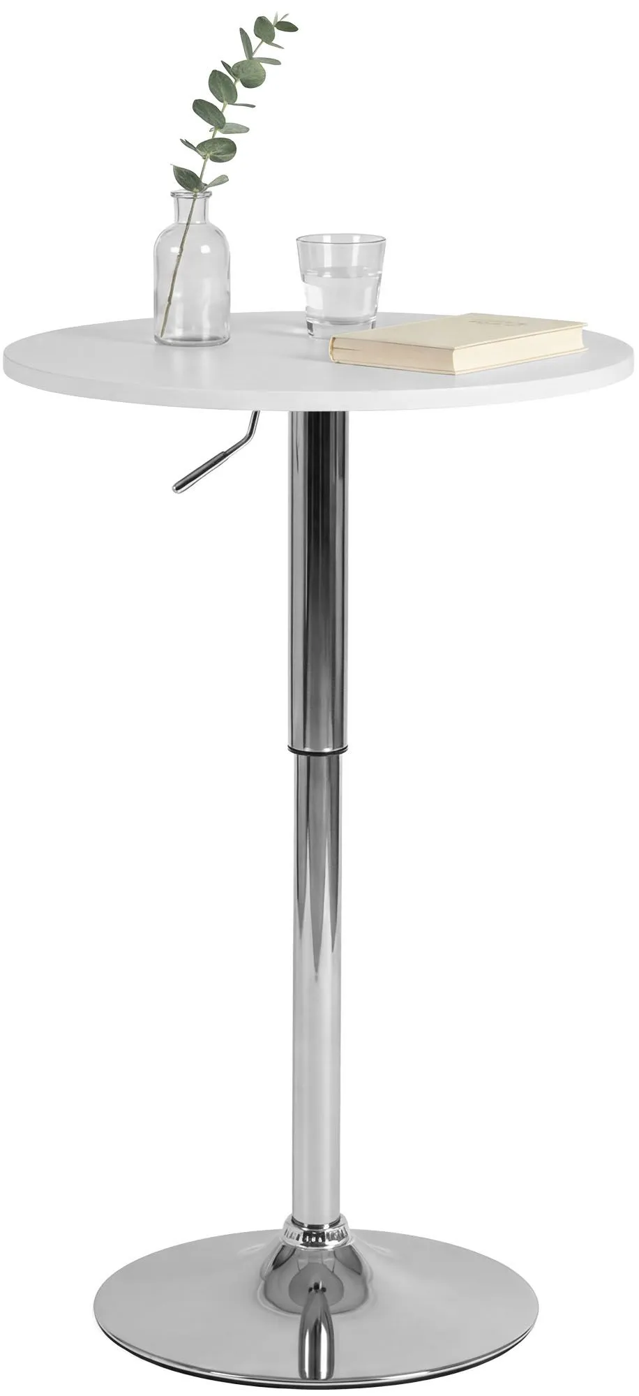Stehtisch Lamoni 60x60x85-106 cm weiß Massivholz