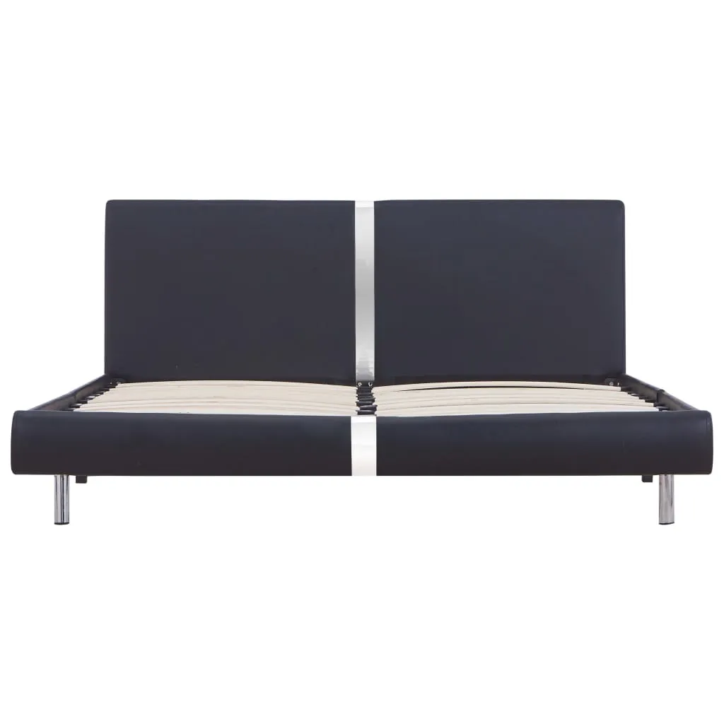 Schwarzer Bettrahmen 211x125x70 cm mit pulverbeschichtetem Eisenrahmen