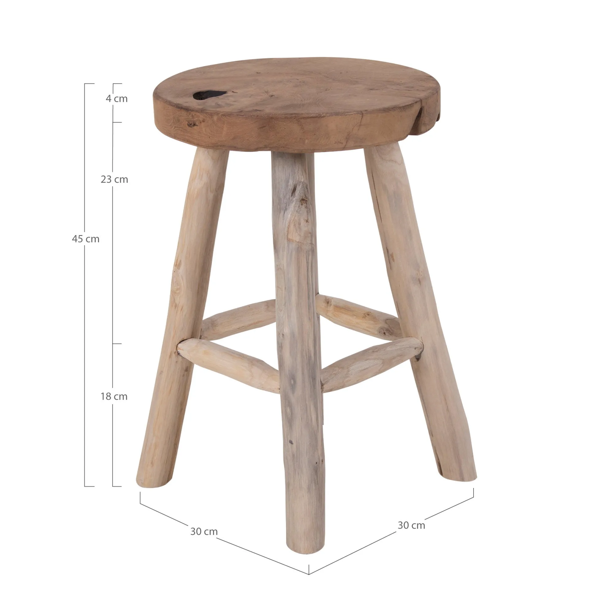 tinkaro Badia Hocker Teak Natur ø30x45 cm
