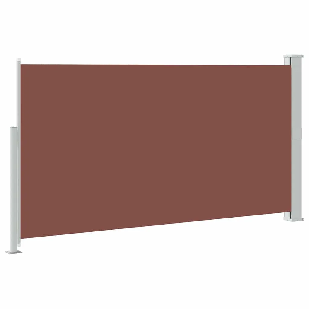 Seitenmarkise 160 x (0-300) cm Grüngrau/Braun mit Stahlstangen