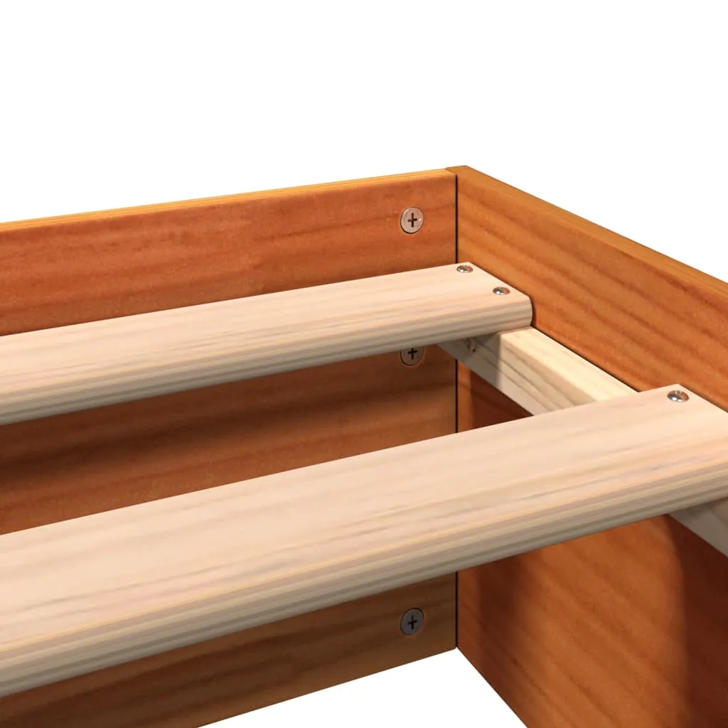 Holzbett 193 x 77,5 x 23 cm in Wachsbraun