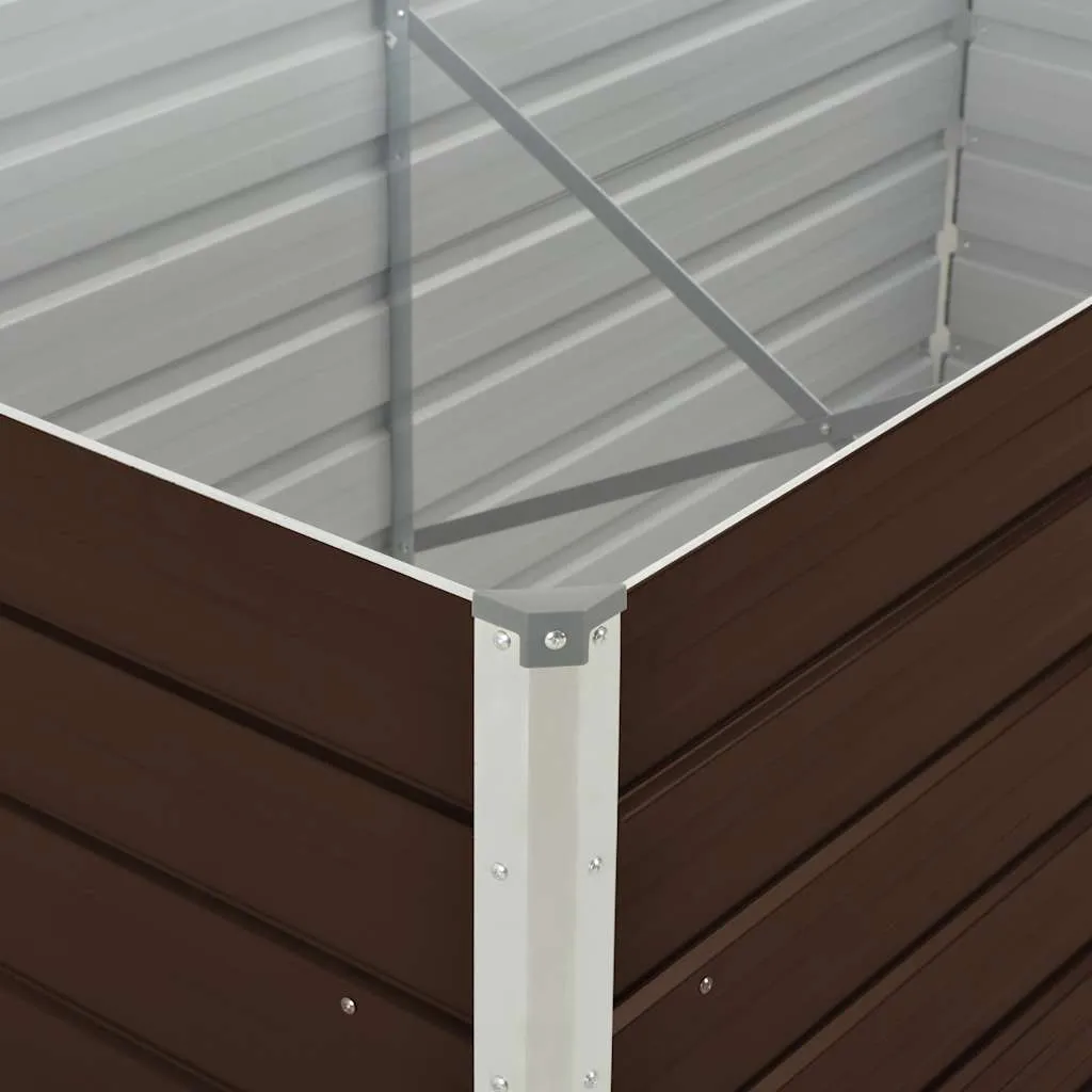 Modernes rechteckiges Hochbeet 160 x 80 x 77 cm in Braun