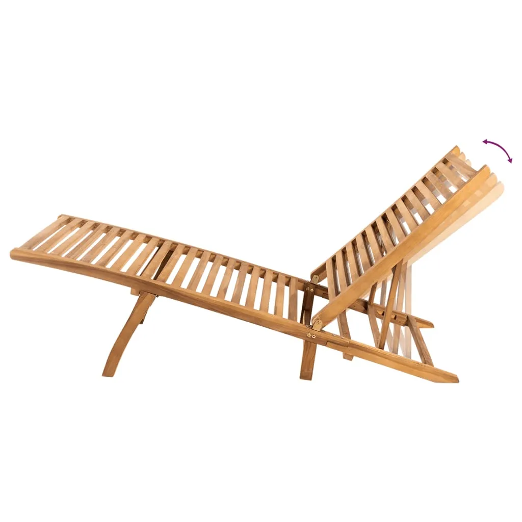 Komfortable Sonnenliege aus Naturholz 55x161x69 cm in Naturfarbe