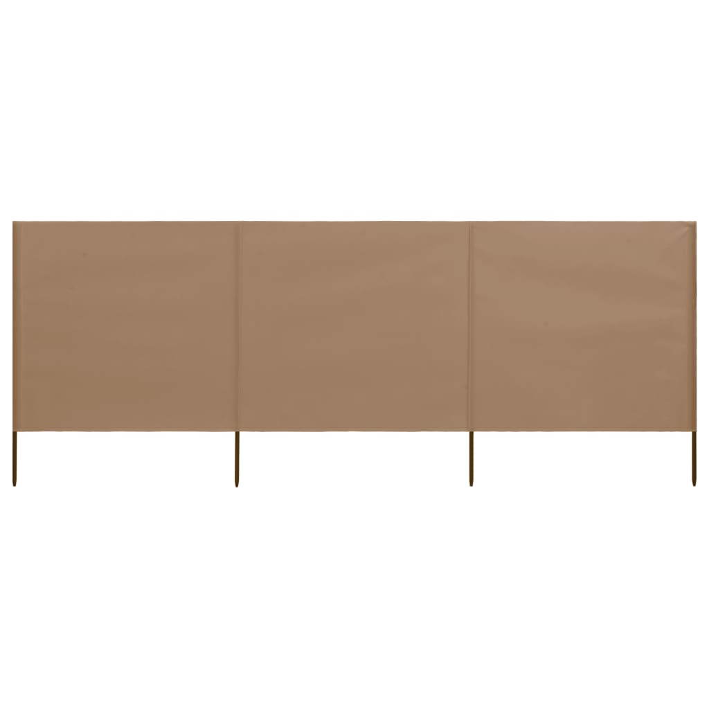 Faltbarer Windschutz 400 x 160 cm in Taupe