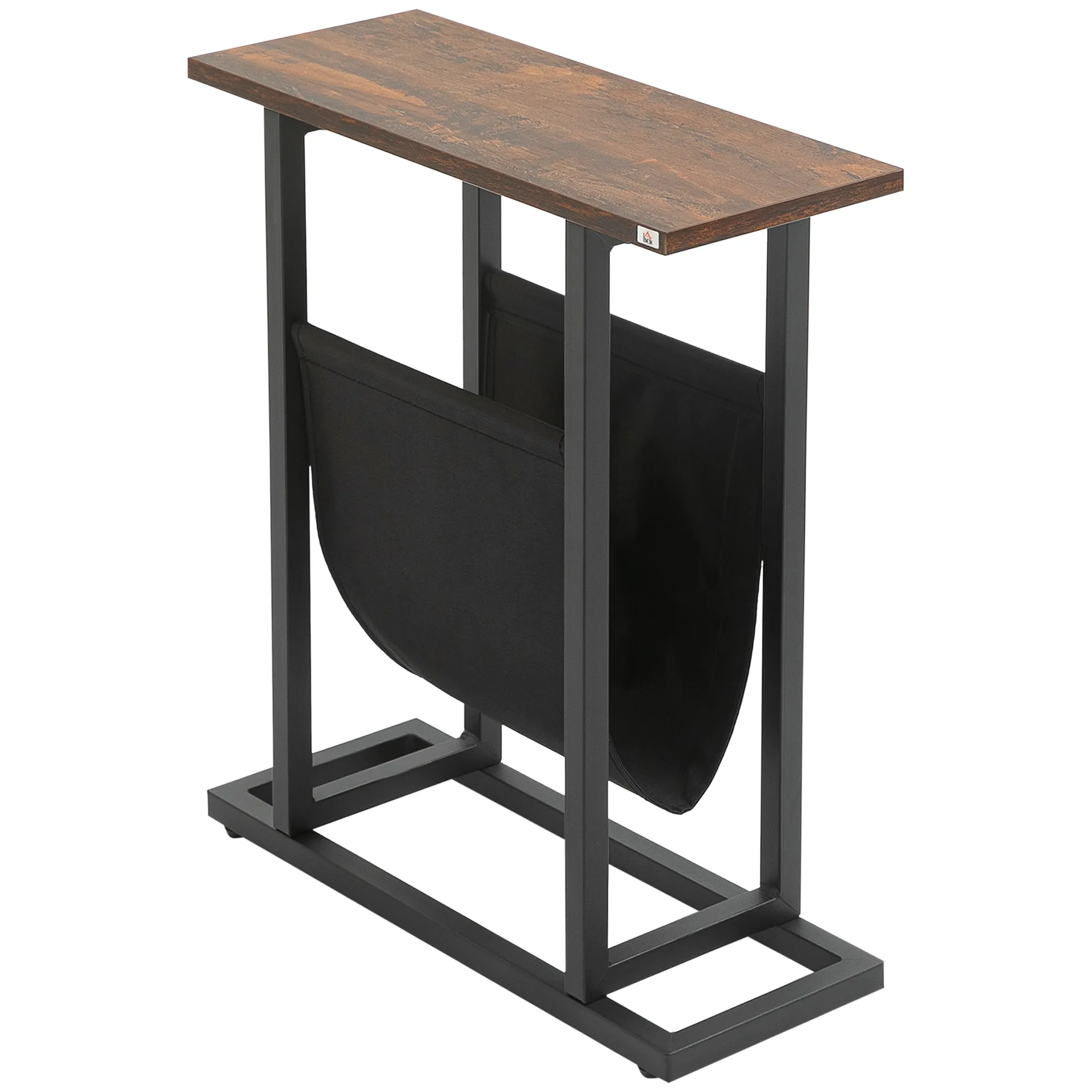 Kompakter Beistelltisch 49x19x55 cm Dunkelbraun-Schwarz