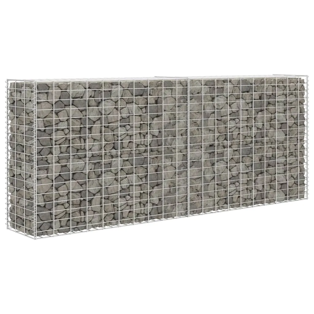 Gabione Silbern 85 x 30 x 200 cm aus verzinktem Stahl