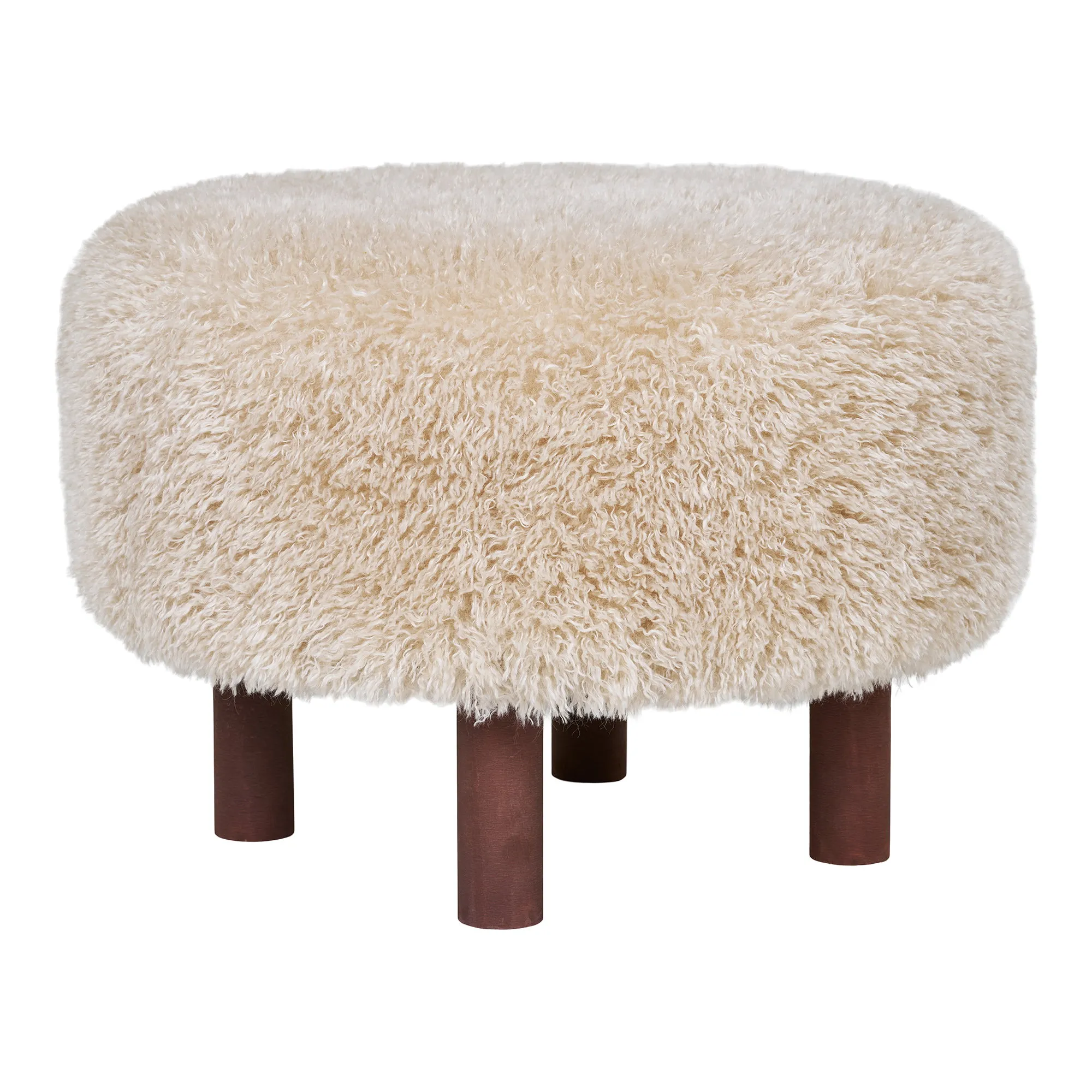 tinkaro Inverness Pouf Puffer ø50x36 cm Hellbraun