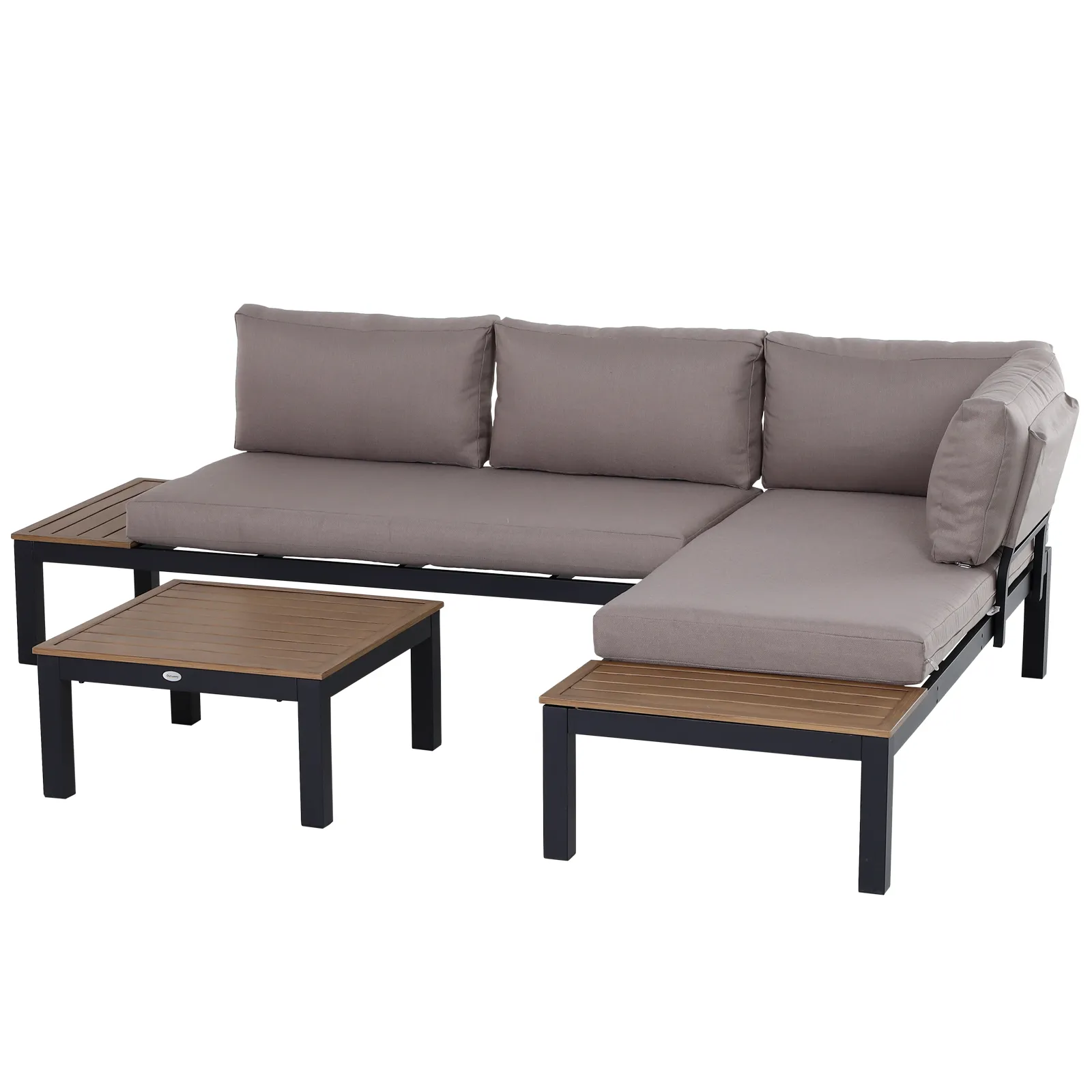 3-teiliges Gartenmöbel Set Grau 164x74x69 cm