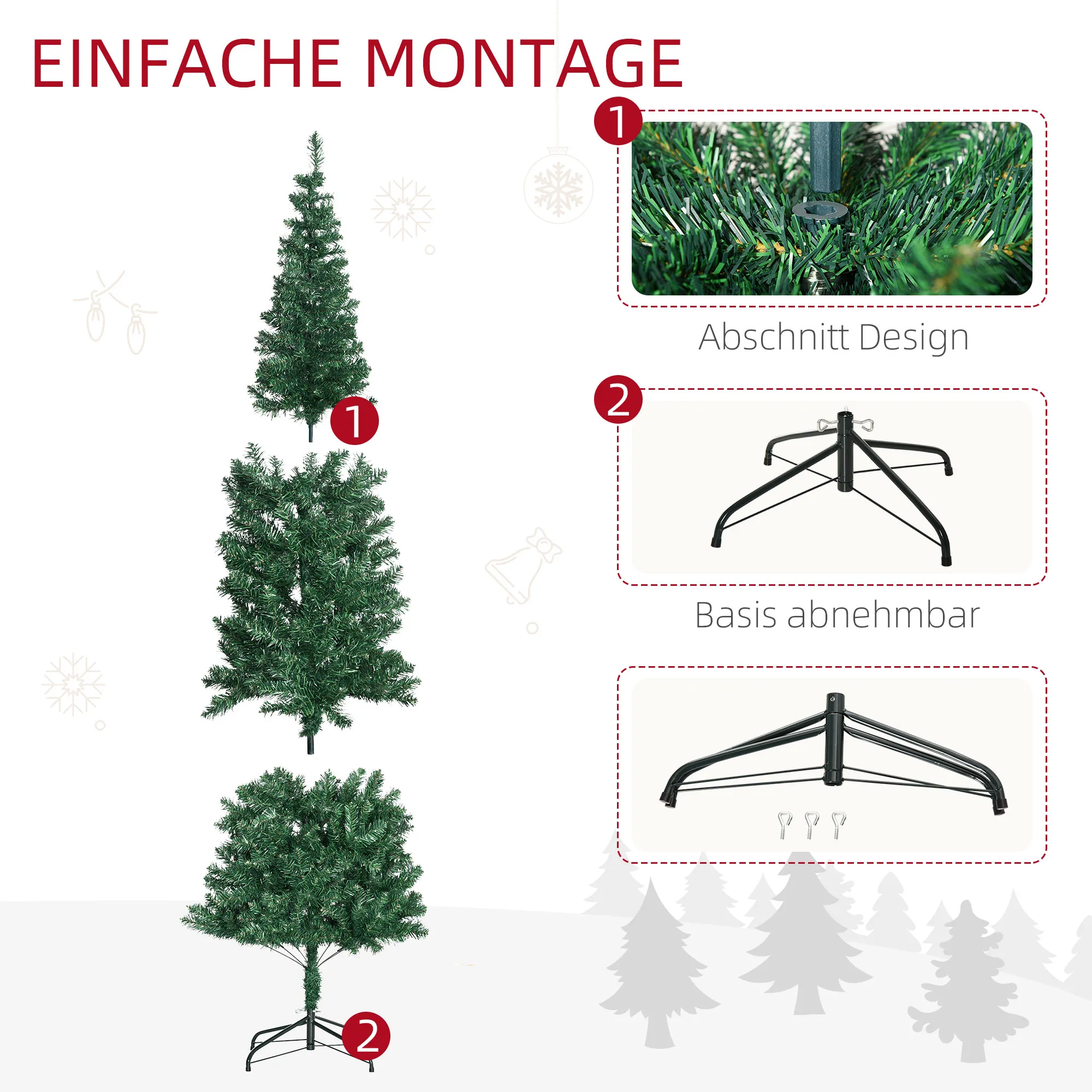 Künstlicher Weihnachtsbaum Kunsttanne 2,1 m Kunststoff Grün