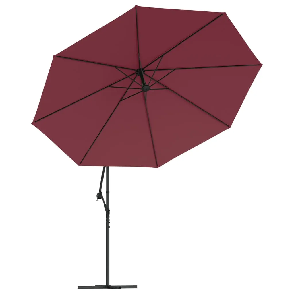 Eleganter Sonnenschirm 350x268 cm Bordeauxrot mit Kurbelmechanismus