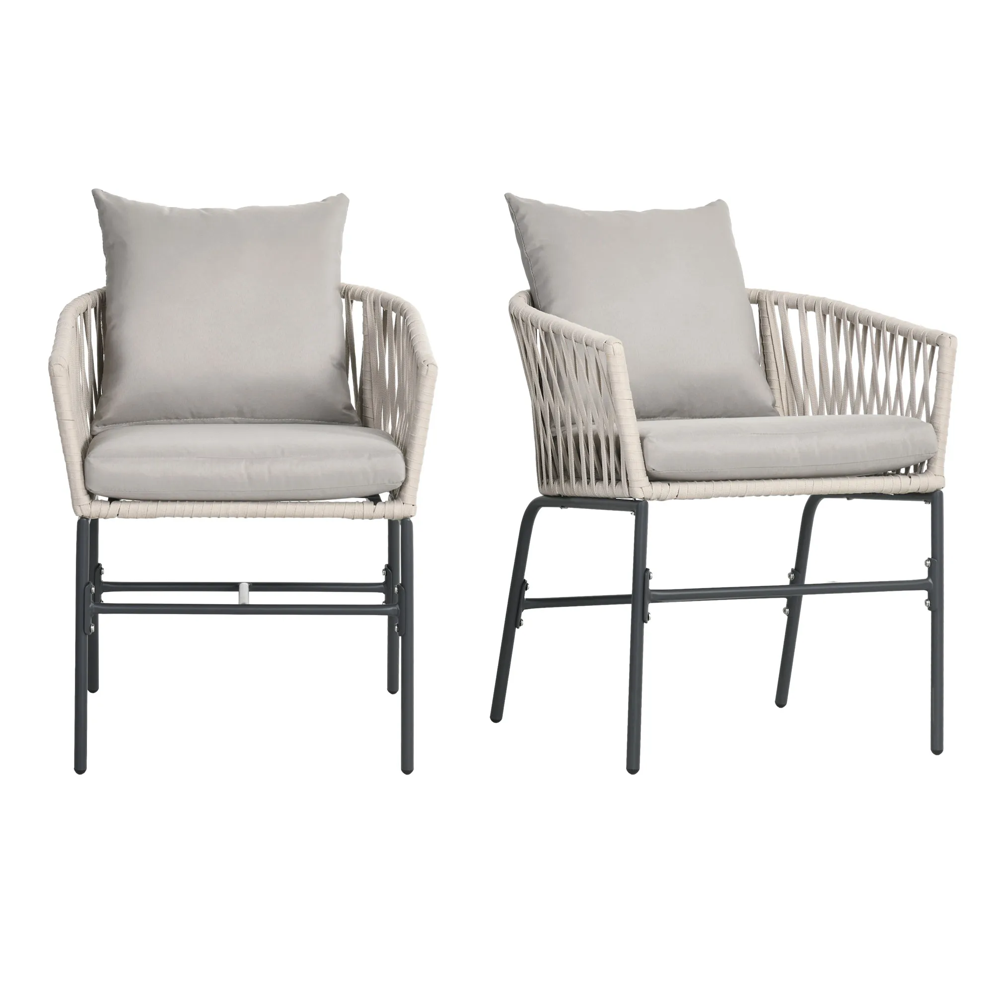 Beige Loungesessel 57B x 60T x 71H cm für Garten und Terrasse