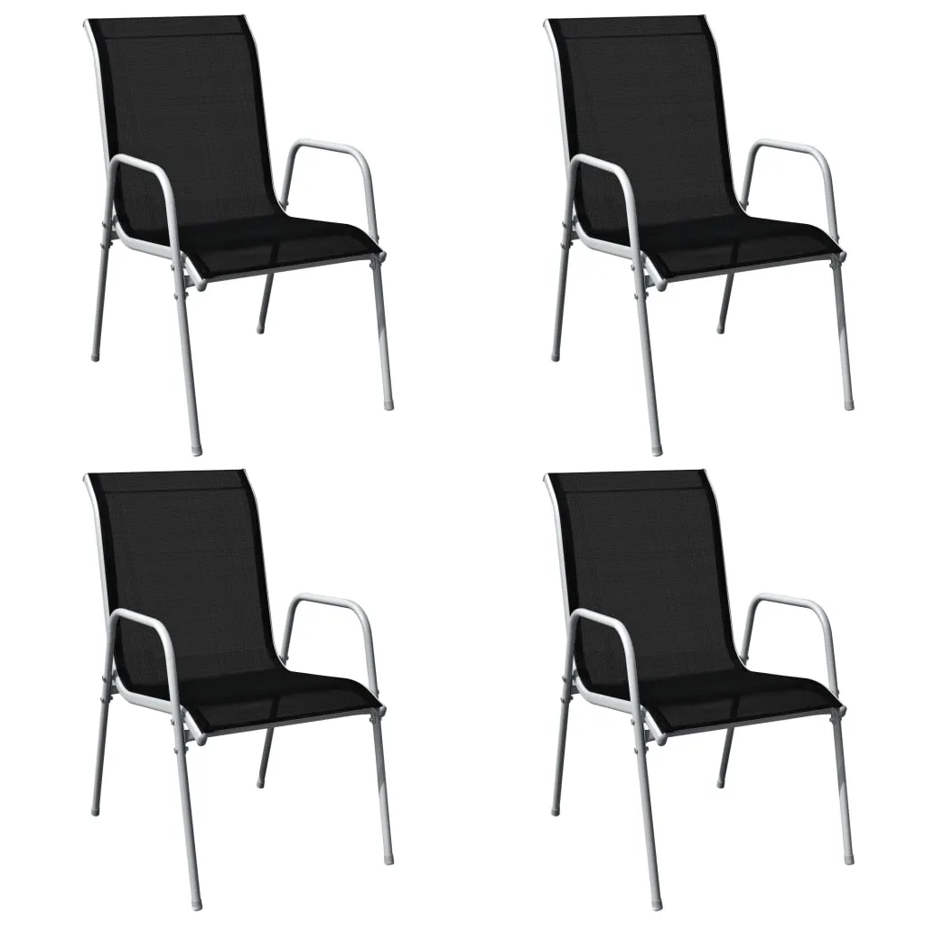 Gartenmöbel-Set Grau 80 x 71 cm mit 4 Stapelstühlen
