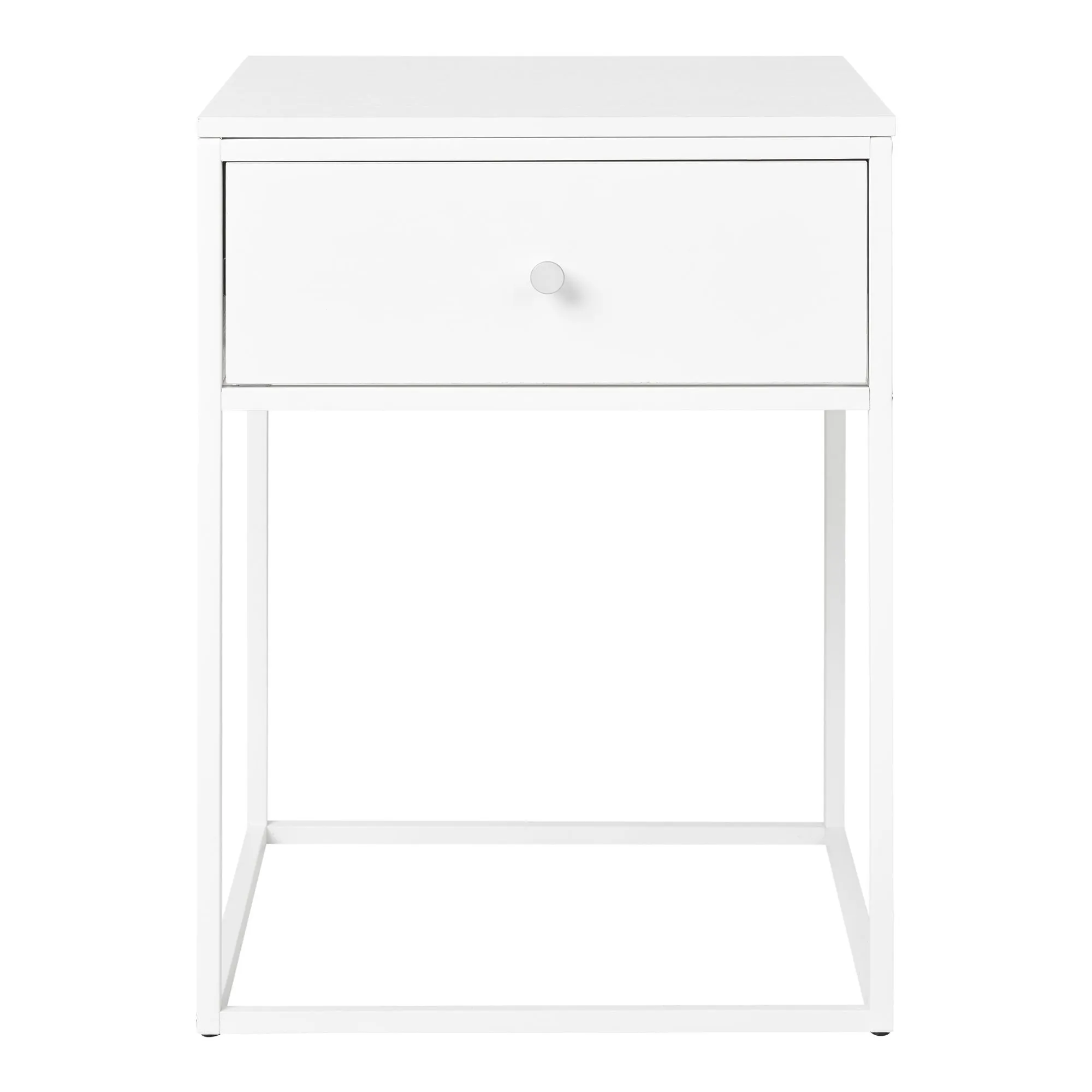 tinkaro Beistelltisch Vita Stahl, Spanplatte, Melaminfolie Weiß