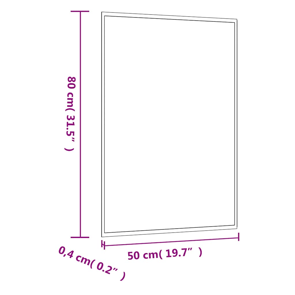 Praktischer Wandspiegel Glas 50 x 80 cm, klar