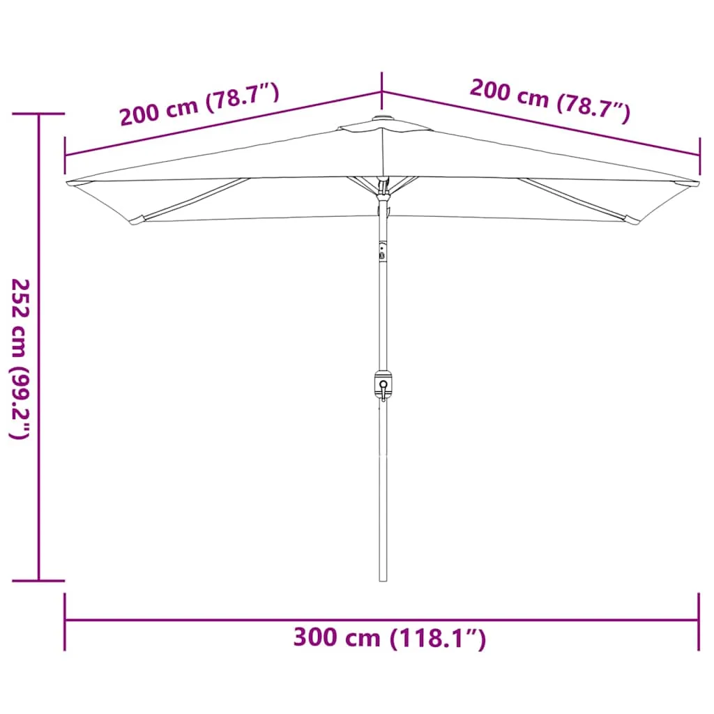 Eleganter Sonnenschirm Anthrazit 300x200x252 cm mit UV-Schutz