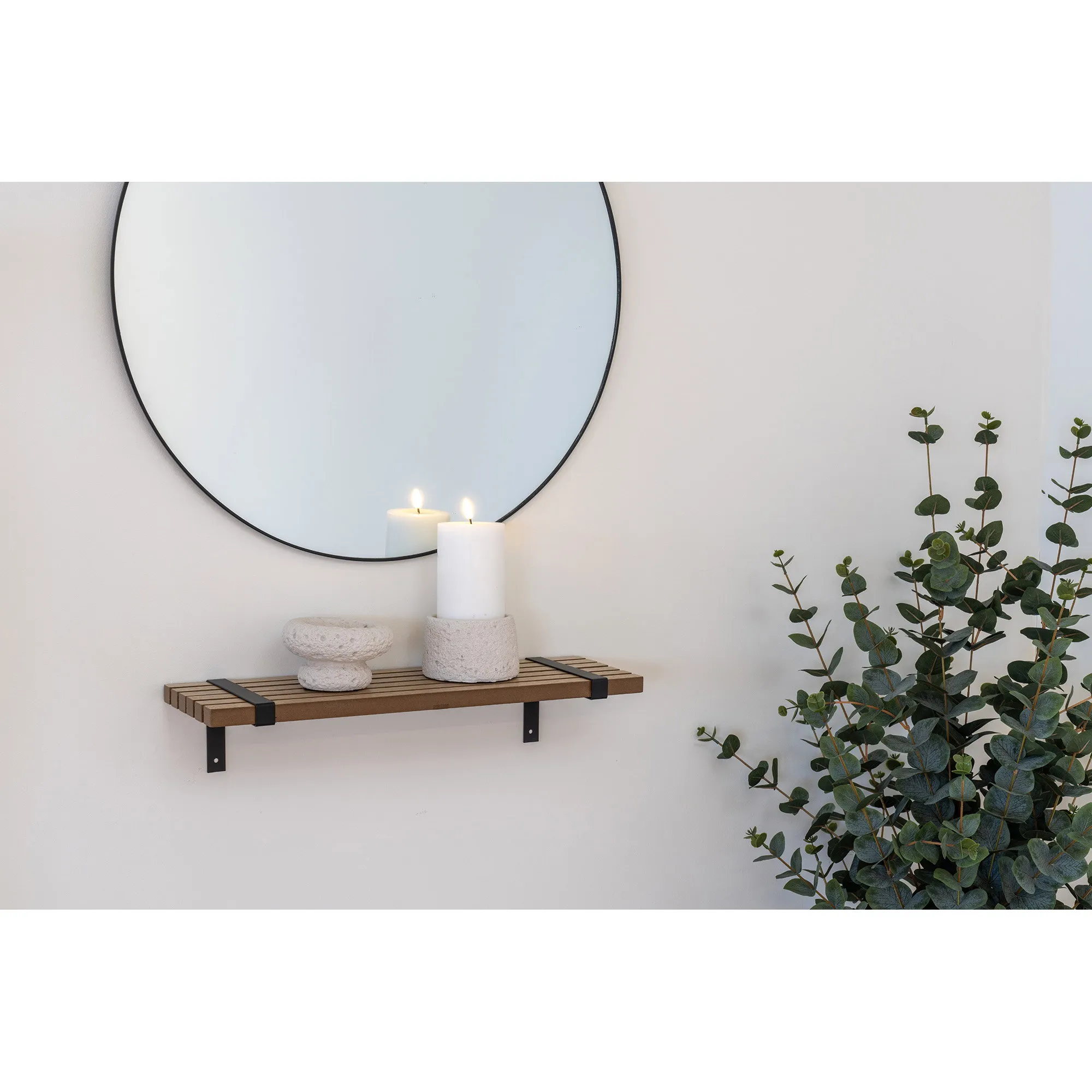tinkaro Wandregal Luxor MDF, Eschenfurnier, Metall Natur / Schwarz