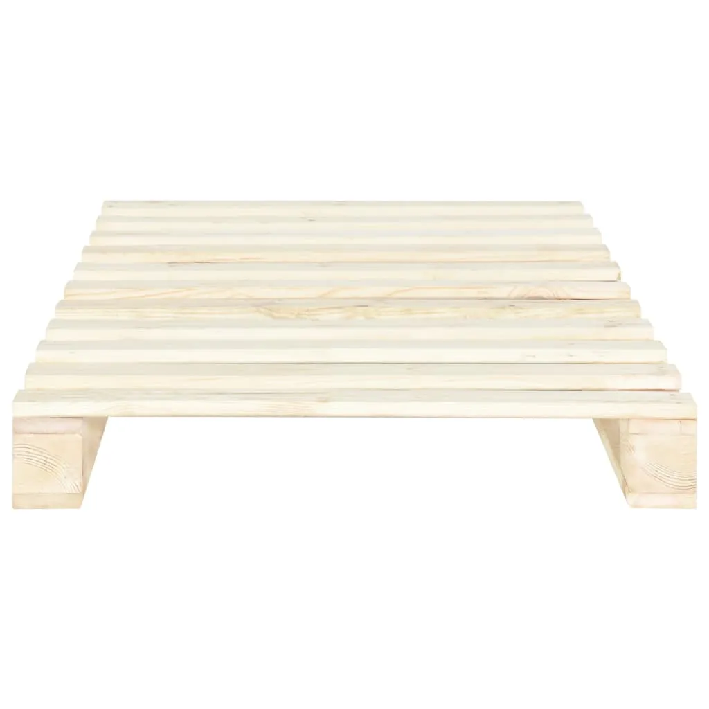 Paletten-Bettrahmen Naturholz 200 x 90 x 14 cm in Natur