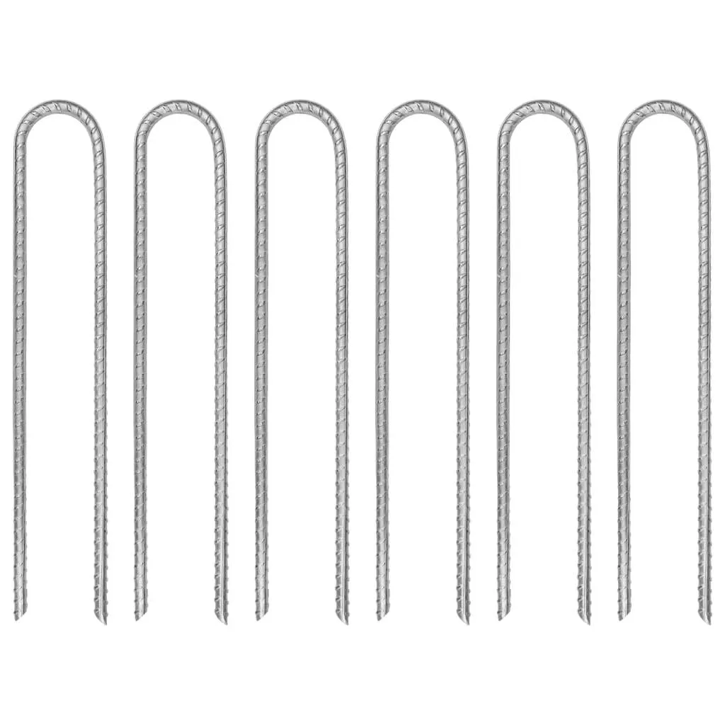 Zeltheringe 6 Stk. U-Form 30 cm Ø7 mm Verzinkter Stahl