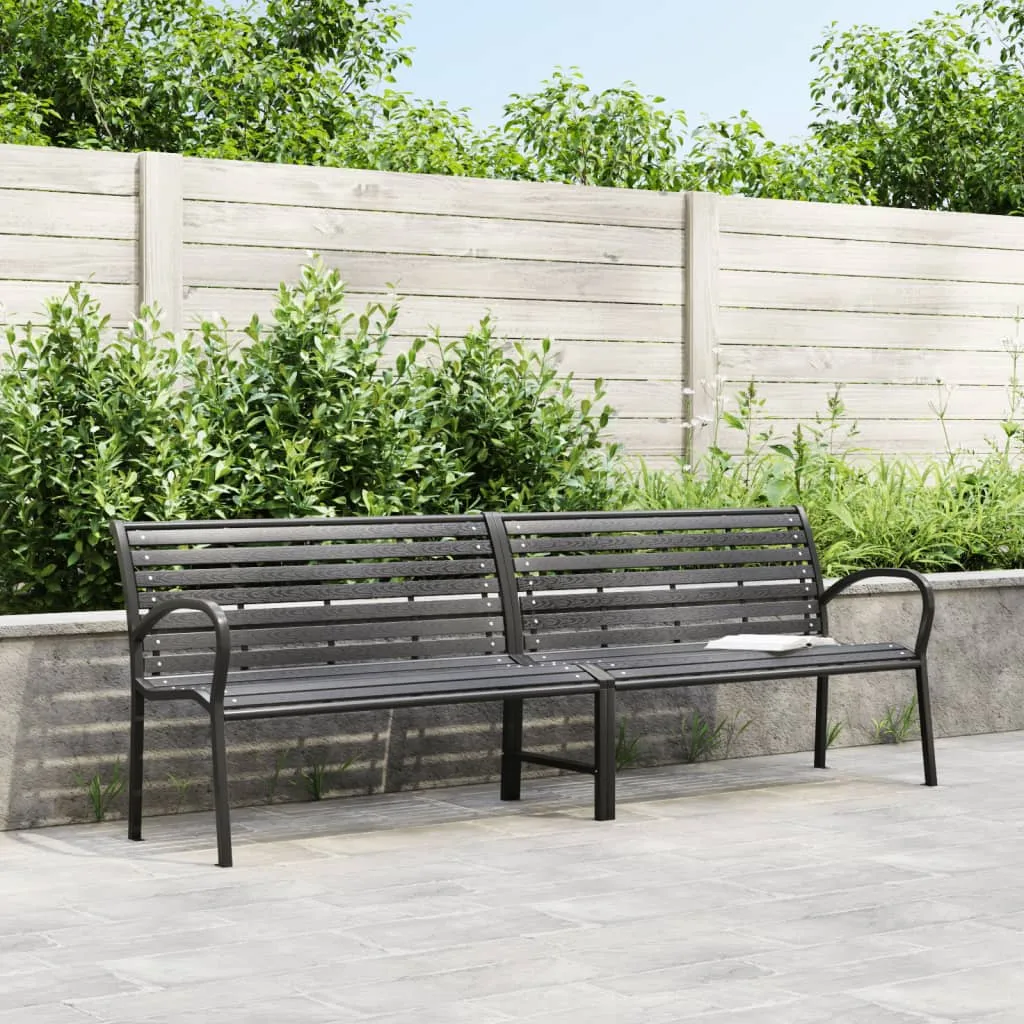 Gartenbank aus WPC und Stahl 231x60x81 cm in Anthrazit