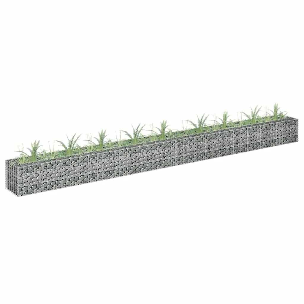 Gabionen-Hochbeet 360x30x30 cm Silber verzinkter Stahl