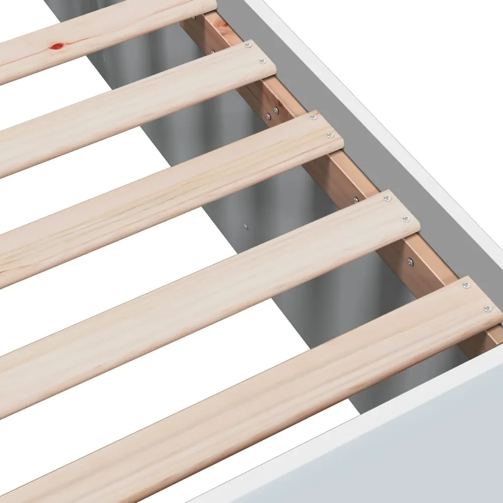 Bett Weiß 193 x 93 x 45 cm mit Holzwerkstoff und Latten